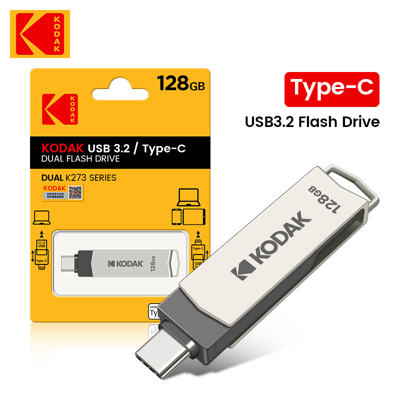 Kodak Metal USB 3.2 Flash Drive Type C (64GB/128GB/256GB)