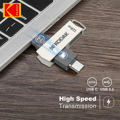 Kodak Metal USB 3.2 Flash Drive Type C (64GB/128GB/256GB)