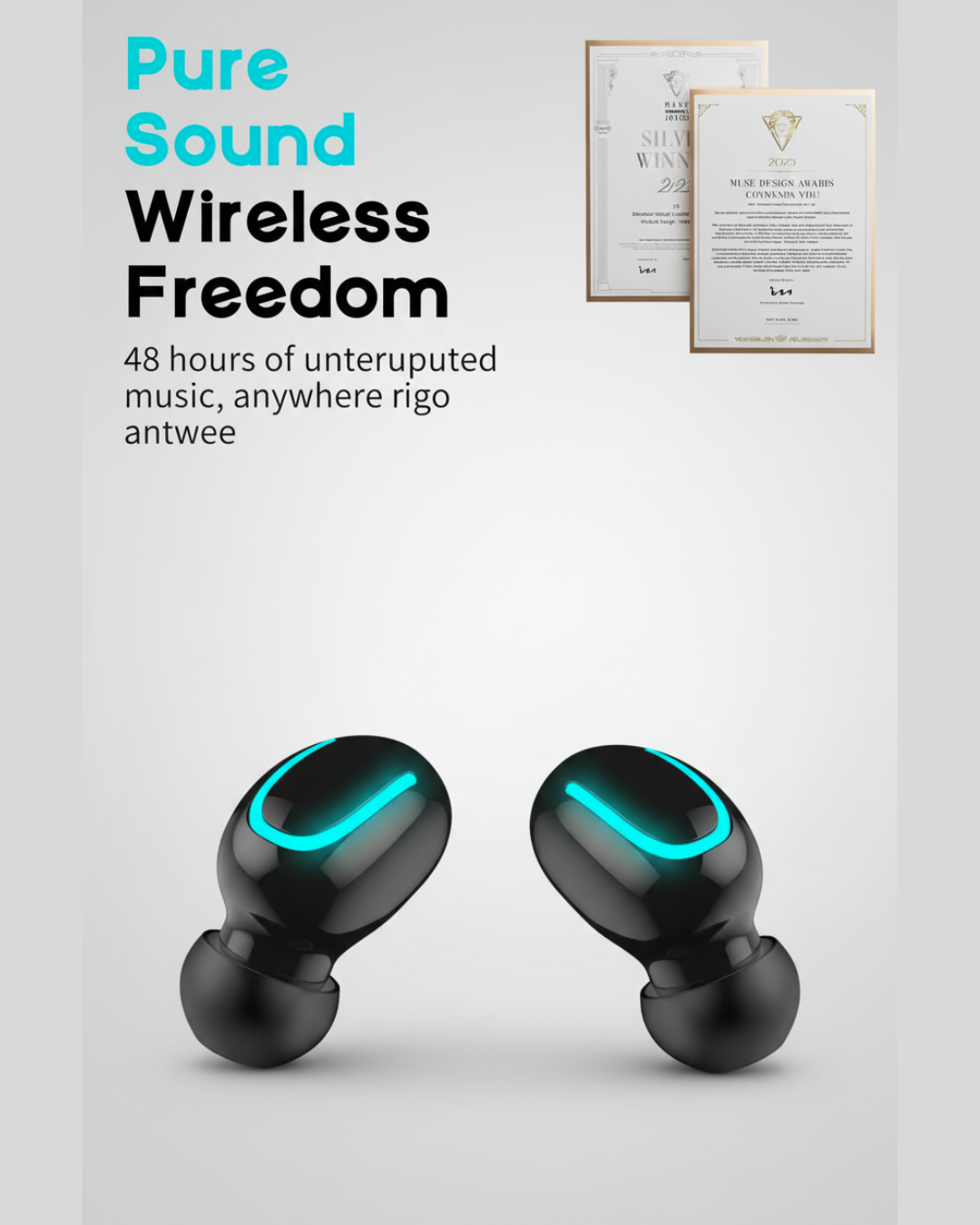 Wireless Earbuds with 48H Battery & Charging Case