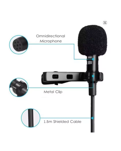 Omnidirectional Metal Tie Clip Microphone for Devices