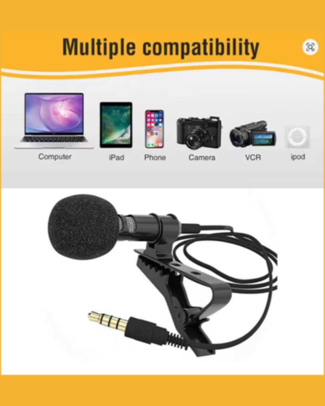 Omnidirectional Metal Tie Clip Microphone for Devices