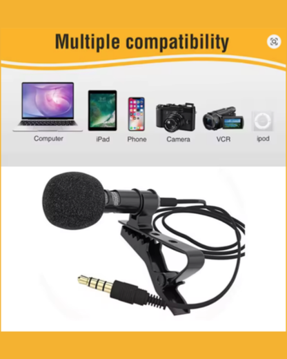 Omnidirectional Metal Tie Clip Microphone for Devices