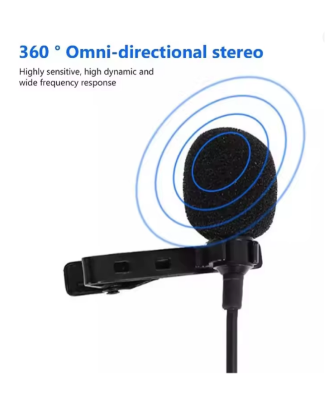 Omnidirectional Metal Tie Clip Microphone for Devices