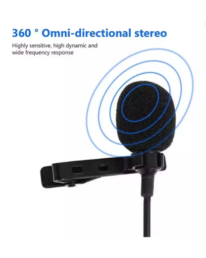 Omnidirectional Metal Tie Clip Microphone for Devices
