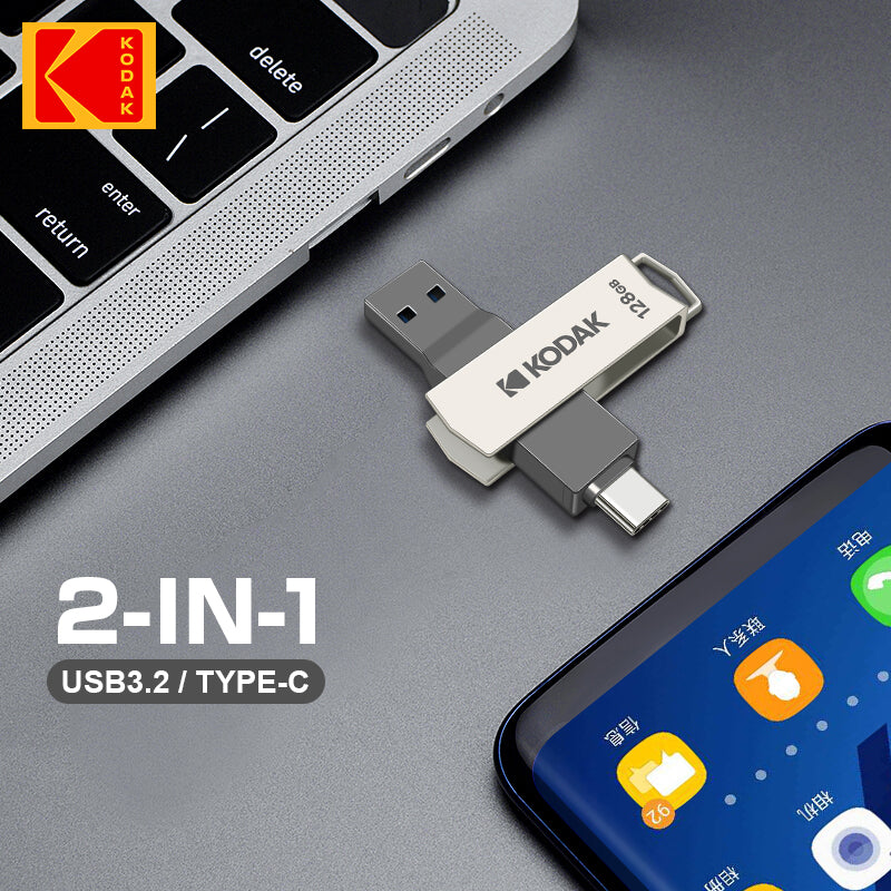 Kodak Metal USB 3.2 Flash Drive Type C (64GB/128GB/256GB)
