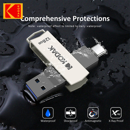 Kodak Metal USB 3.2 Flash Drive Type C (64GB/128GB/256GB)